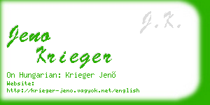 jeno krieger business card