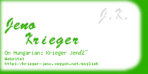 jeno krieger business card